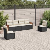Cumpara ieftin Gossi set mobilier de gradina cu perne, 6 piese, negru, poliratan