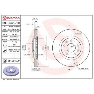 Set disc frana Nissan Leaf (Ze0) 11.10-12.17, Qashqai 2 Suv (J11 J11) 11.13-, X-Trail 3 (T32 T32r T32rr) 10.13-; Renault Kadjar (Ha Hl) 06.15-, Fata, foto