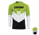 Cumpara ieftin Tricou (bluza) cross-enduro copii Thor model Sector Chevron culoare: alb/galben verde &ndash; marime M