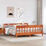 VidaXL Cadru de pat fără saltea, maro ceruit 200x200 cm lemn masiv pin
