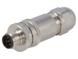 Mufă M12 5-PIN tată IP67 60V Profibus pe cablu, TE Connectivity
