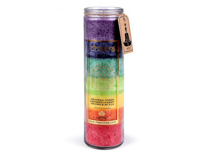 Lumanare parfumata Chakra in recipient de sticla 100 ore, Multicolor Universal Power foto