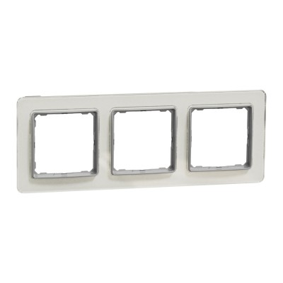 Rama Ornament 3 posturi Schneider Sedna sticla alba SDD360803 foto