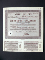 Titlu De Stat Obligatiune Germania 1935-100-GoldMark foto