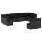 Set canapele de gradina, 12 piese, cu perne, negru, poliratan