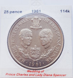 2050 Guernsey 25 pence 1981 Elizabeth II (Royal Wedding) km 36, Europa