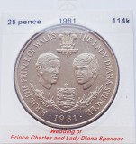 2050 Guernsey 25 pence 1981 Elizabeth II (Royal Wedding) km 36