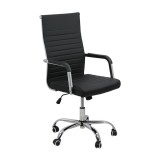 Scaun directorial OFF 319, ergonomic, piele ecologica, mecanism balans, baza cromata, 110 kg