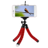 Suport Mini Trepied Flexibil Multifunctional pentru Telefon sau Camera Video, Rosu, M-Life