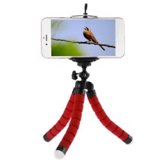 Suport Mini Trepied Flexibil Multifunctional pentru Telefon sau Camera Video, Rosu