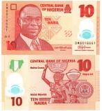 Bancnota Nigeria 10 Naira 2018, P-38i, UNC