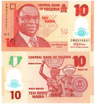 Nigeria 10 Naira 2018 P-38i UNC foto