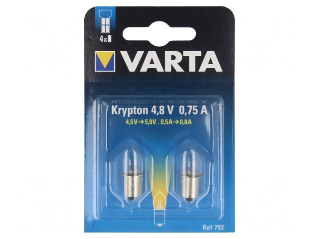 Set 2 Lămpi Cripton P13,5s 4,8V 750mA &icirc;n Blister