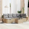 VidaXL Set de canapele pentru grădină cu pernă 7 pcs Bej Rattan poli 3360521