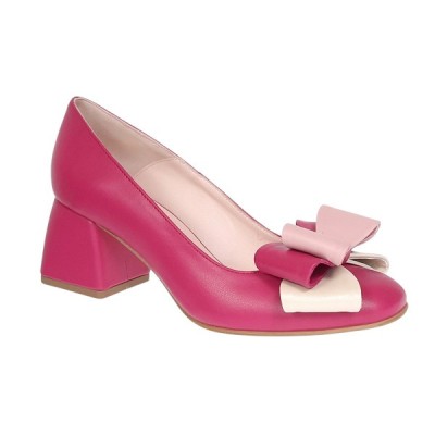 Pantofi dama office din piele naturala roz - NAB1ROZ foto