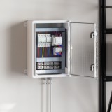 vidaXL Dulap Control IP65, 35x19.5x50cm, Plastic ABS, Waterproof, Gri/Alb, Interior/Exterior, Garaj, Rezistent Apa, Montaj Simplu