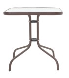 Cumpara ieftin Masa exterior Watson din metal maro cu sticla 80x80x70cm