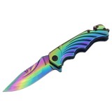 Cumpara ieftin Briceag de vanatoare IdeallStore&reg;, Rainbow Madness, otel inoxidabil, 21.5 cm, multicolor