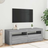vidaXL Comodă TV cu lumini LED, gri sonoma, 120x35x40 cm