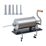 Cumpara ieftin Masina umplut Carnati Orizontala 4kg, INOX, 4 planii incluse, cu megina, maner lemn