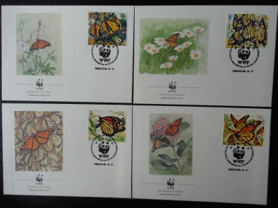 Mexic-Fauna,fluturi-set complet FDC foto