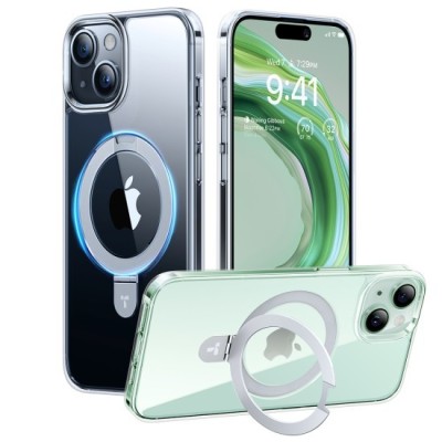 Husa pentru iPhone 15 - Torras Ostand Series - Clear foto