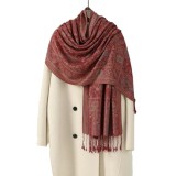 Cumpara ieftin Esarfa casmir jacquard caramiziu