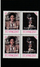 St.Vincent 1985-Arta,Muzica,Michael Jackson,bloc de 2 serii.,MNH.890-891 foto