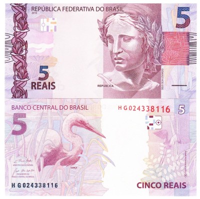 Brazilia 5 Reais 2010 P-253 UNC foto