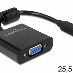 Adaptor micro HDMI-D la VGA T-M Negru, Delock 65513