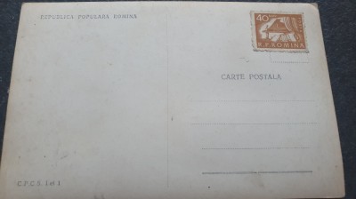 Vedere Cluj alb negru, locuinte pe strada Horea, anii 50, cu timbru necirculata foto
