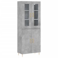 Dulap inalt, gri beton, 69,5x34x180, lemn compozit