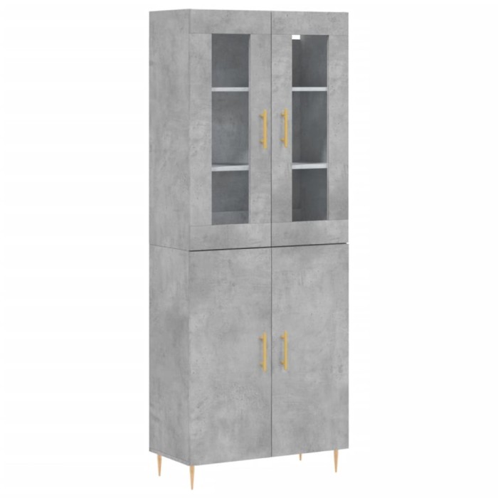 Dulap inalt, gri beton, 69,5x34x180, lemn compozit