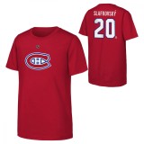 Montreal Canadiens tricou de copii Juraj Slafkovsky Montreal Canadiens Flat Name &amp;amp; Number Ctn Tee - Dětsk&eacute; XL (13 - 15 let)