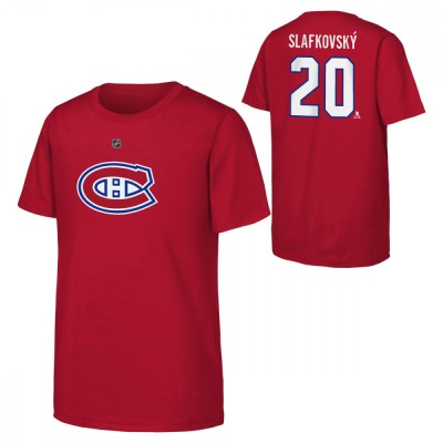 Montreal Canadiens tricou de copii Juraj Slafkovsky Montreal Canadiens Flat Name &amp;amp;amp; Number Ctn Tee - Dětsk&amp;eacute; M (9 - 11 let) foto