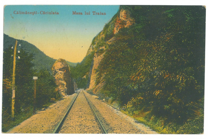 2005 - CALIMANESTI, Valcea, railway, Romania - old postcard - used - 1924