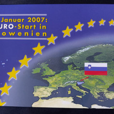 Set complet - Slovenia în tolar și Euro serie 2007 de la 1 cent la 2 euro