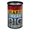 Pusculita Metalica, Model &quot;Work Hard Dream Big&quot;, Diametru 8x12cm, Negru