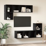 VidaXL Set comodă TV 4 pcs Stejar negru 37 x 37 x 142.5 cm
