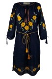 Rochie dama casual RDF, bleumarin , marimea S, Bumbac