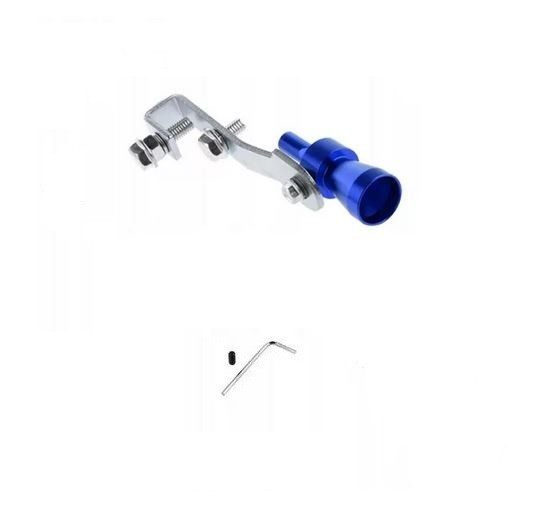 Adaptor toba tip fluier, imitator Turbo, 10.5 x 2 cm, pentru evacuari drepte, albastru