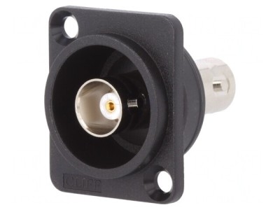 Adaptor BNC Soclu Plastic 50&amp;Omega; Negru foto