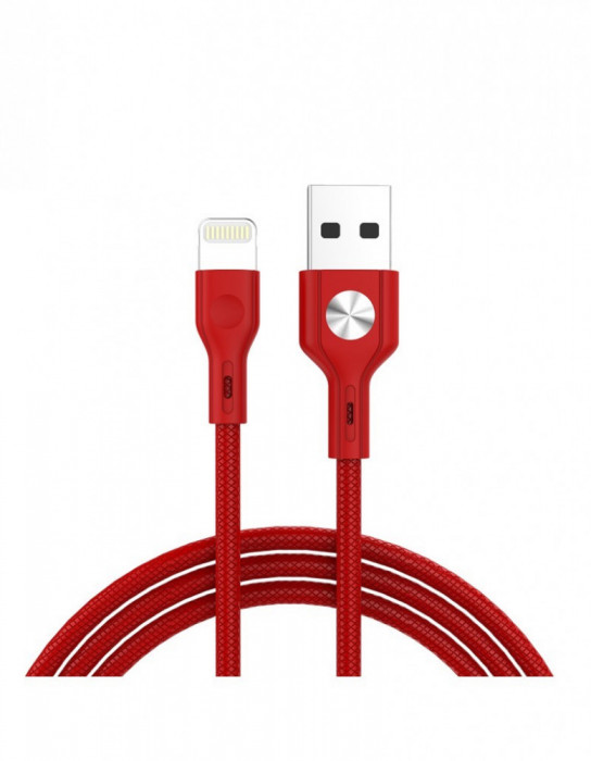 Cablu USB iPhone Lightning CD Leather Golf GC-60i Rosu
