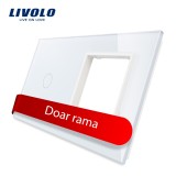 Cumpara ieftin Panou Livolo din sticla alba pentru &icirc;ntrerupator touch si priza simpla
