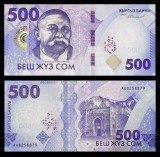 KYRGYZSTAN █ bancnota █ 500 Som █ 2023 █ SERIE NOUA █ UNC █ necirculata