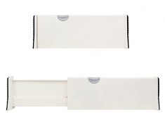 Organizator sertar pliabil, plastic, 10,5 x 4cm, alb