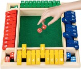 Jucarie educativa montessori din lemn cu zaruri, Shut the Box - CC-38