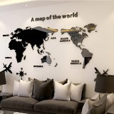Sticker Acril Decor, Acril Lucios, Nergu Lucios, Harta Lumii, 115 cm x 60 cm