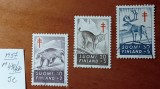FINLANDA-1957-'' CRUCE-ROSIE''--FAUNA-Serie - completa-stampilat'' -Vezi-Scan