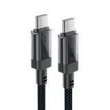 Cablu de date Type-C to Type-C, 60W, High-Speed Charging, 1.2m - Acefast (C12-03) - Black